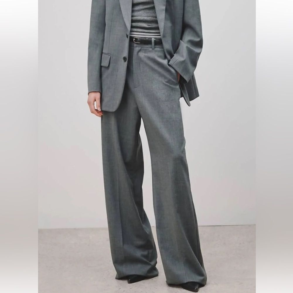 NEW Nili Lotan Johan Pants Heather Grey Size 8
